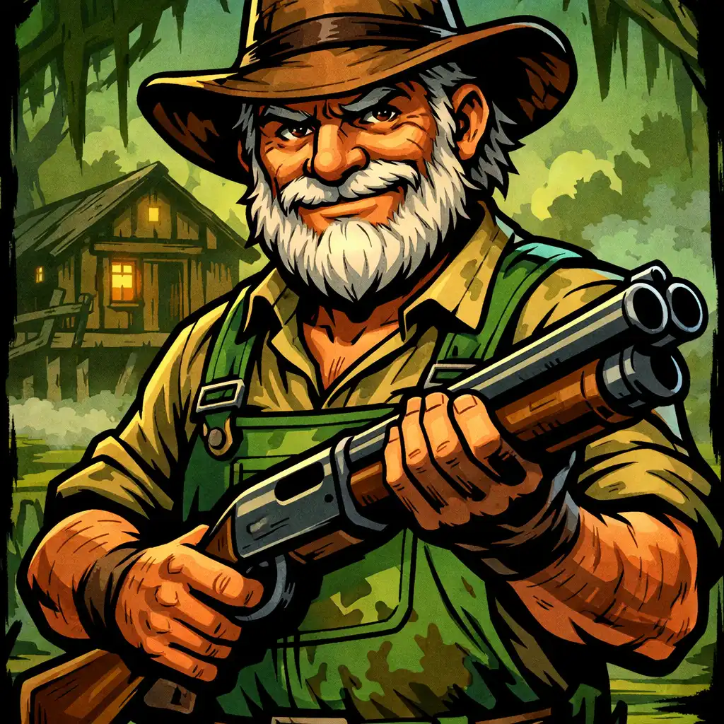 Komiksowy portret bohatera Slow Joe z gry Swamp Attack 2
